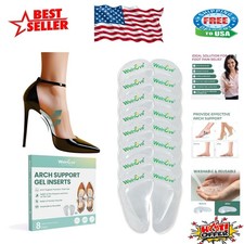 8-Pair Gel Arch Support Insoles - Comfort for Plantar Fasciitis  Foot Pain