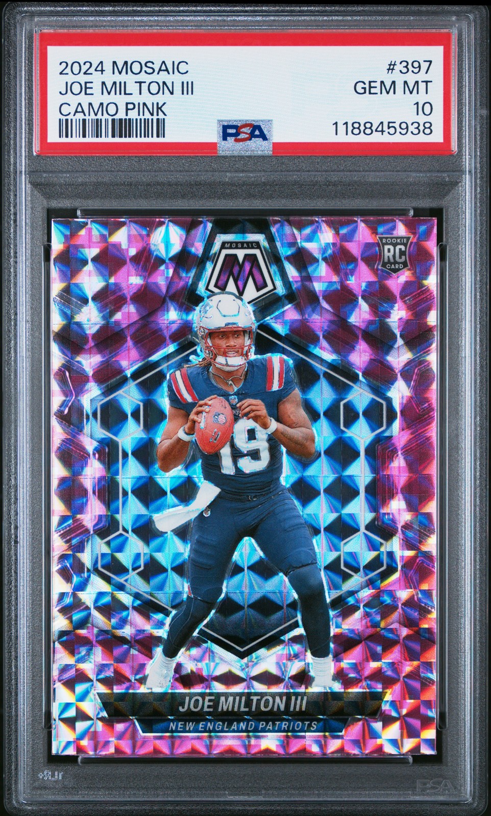 2024 PANINI MOSAIC CAMO PINK #397 JOE MILTON III PSA 10