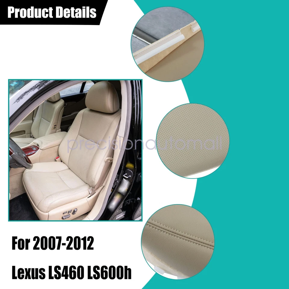 Perforated Front Bottom & Back Seat Cover Tan For 2007-2012 Lexus LS460 LS600h Foto 4 de 4