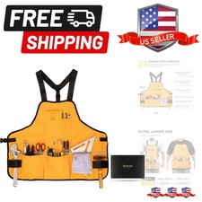 Work Tool Apron for Men and Women, Torso Length with 21 Tool Pockets, Durable...
