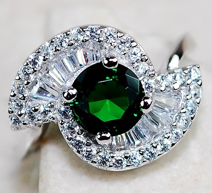 2CT Heat Treated Green Tourmaline 925 Sterling Silver Ring Jewelry Sz 7 J1-9