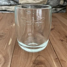 LA ROCHERE ~ Beautiful 4" DRAGON FLY Double Old Glass Tumbler (9 Oz.) France T