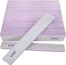 80/80 Grit Nail Files 24 Pack , Heavy Coarse Emery Boards for Acrylic Nails and