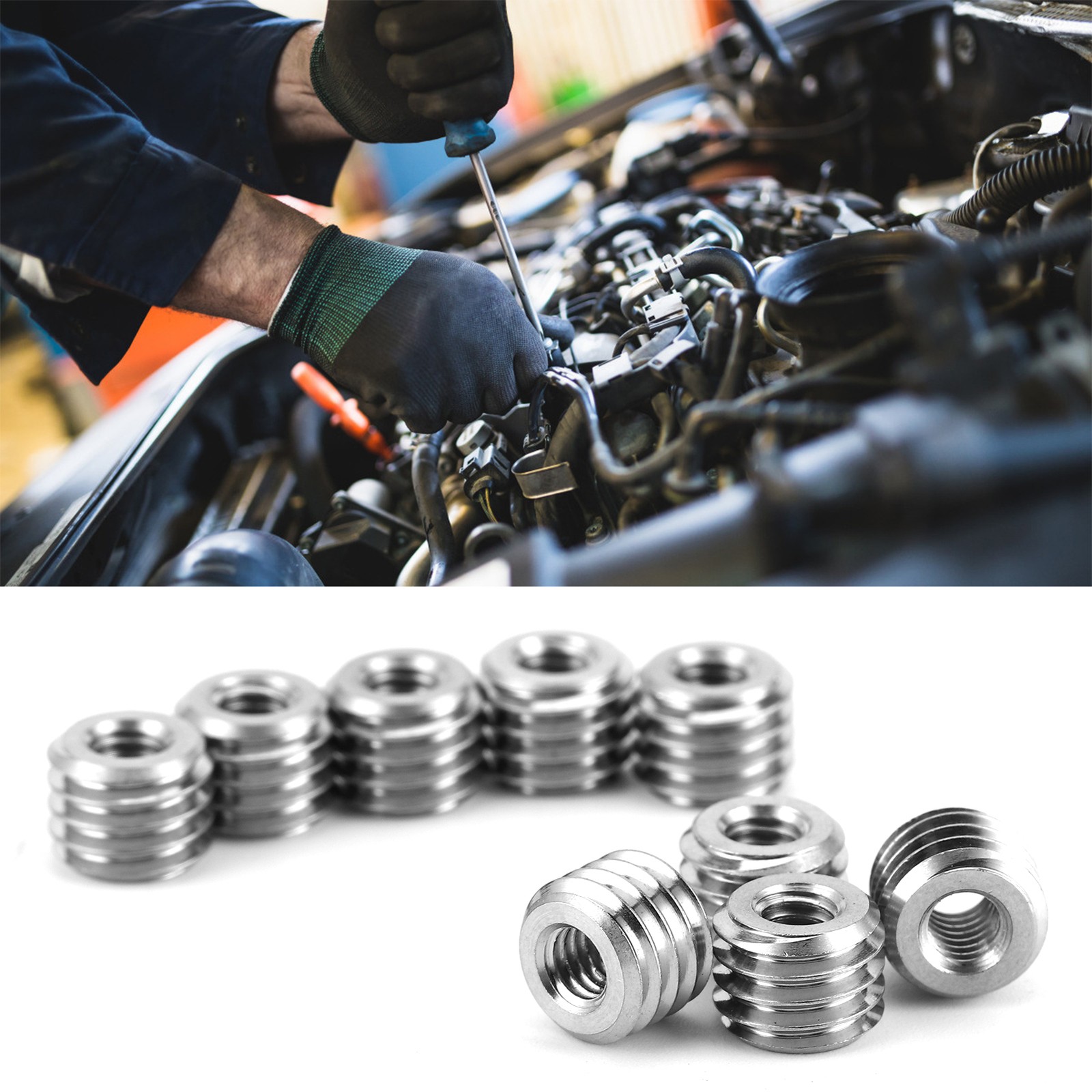 10pcs Threaded Inserts Screw Durable Thread Repair Tool For Aviation Automobiles