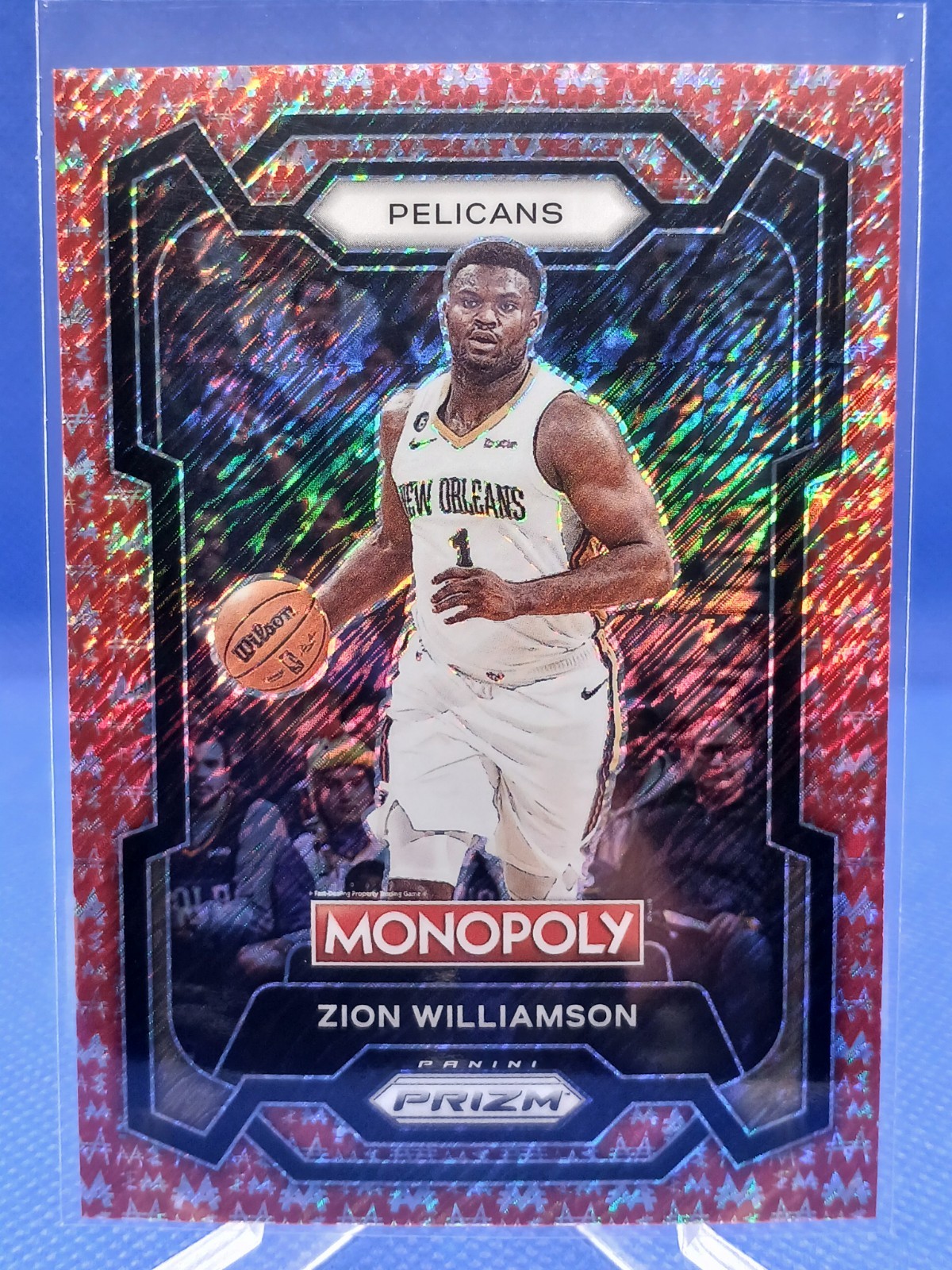 Zion Williamson 2023 Panini Prizm Monopoly #55 Million Dollar Red Shimmer /100