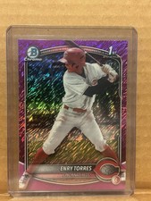 2025 Bowman Chrome Baseball Enry Torres Pink Shimmer 1st /199 Reds