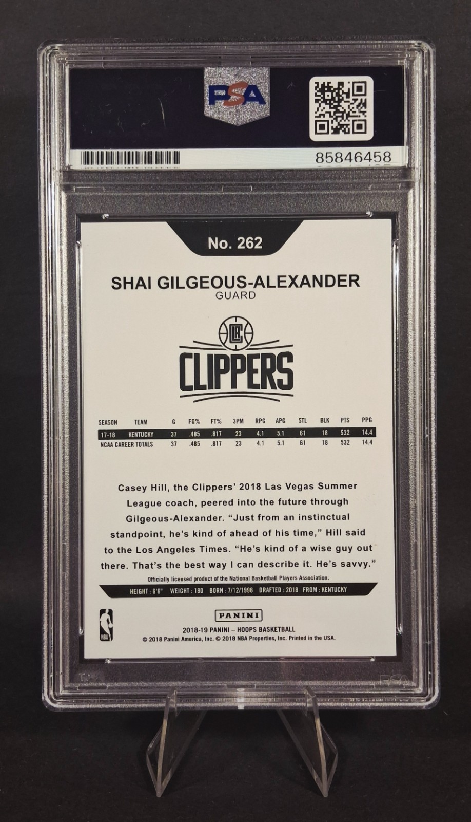 🔥SHAI GILGEOUS-ALEXANDER 2018-19 Hoops RC AUTHENTIC SIGNED AUTO PSA/DNA CERT 🔥 view 2