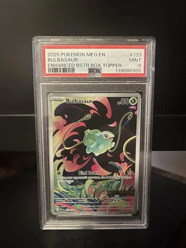 Pokemon Mega Evolution Bulbasaur Illustration Rare Booster  Topper PSA 9