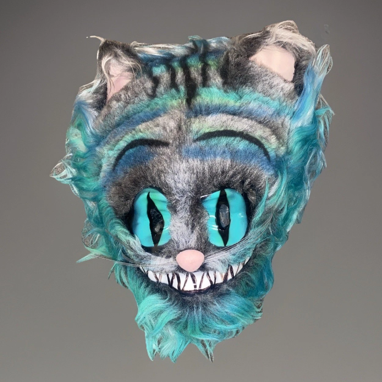 Cheshire Cat Mask One Of A Kind Large Handmade Fuzzy Cat Costume Mask Free Ship!