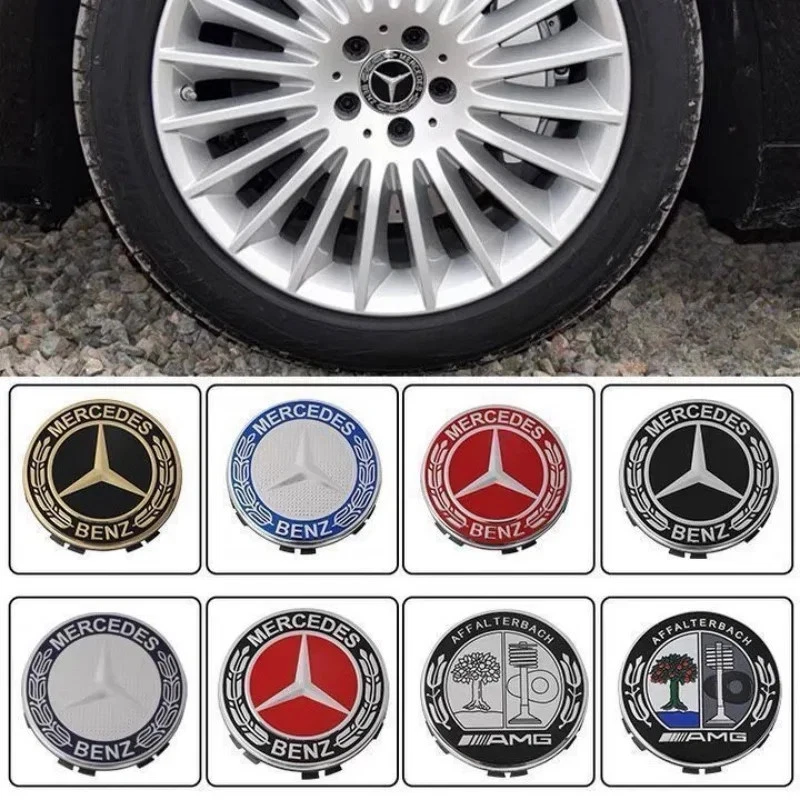 4Pcs 75mm for Mercedes-Benz B/C/E/S Class A Class Car Wheel Center Hub Cap Cover