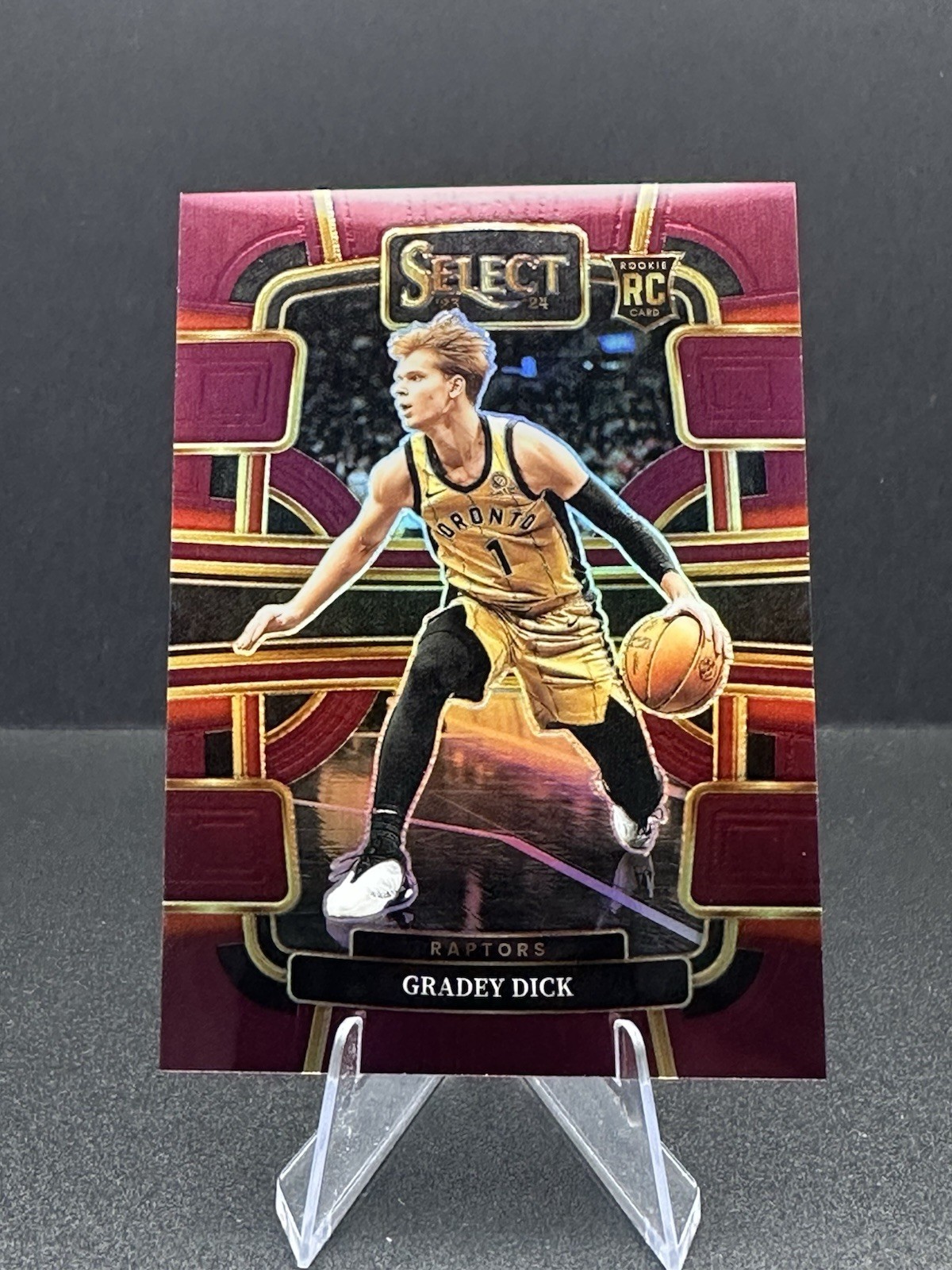 2023-24 Select Gradey Dick RC Maroon Prizms Concourse #/175 Raptors