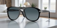 PERSOL PO0649 95 S3 Black Blue Gradient Blue Polarized 54 mm Men's Sunglasses