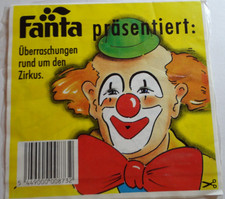 Werbe-Aufkleber Fanta Beigabe &Uuml;berraschungen rund um den Zirkus 80er Jahre Clown