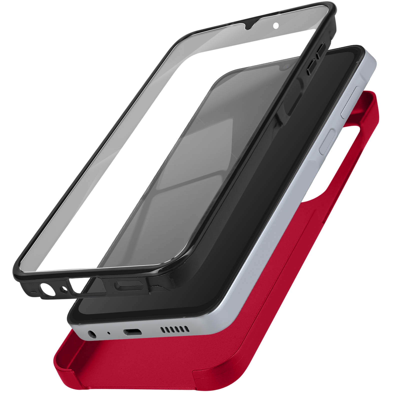 Coque Galaxy A05S rouge pour les loisirs en plein air, étui intégral antichoc et mince