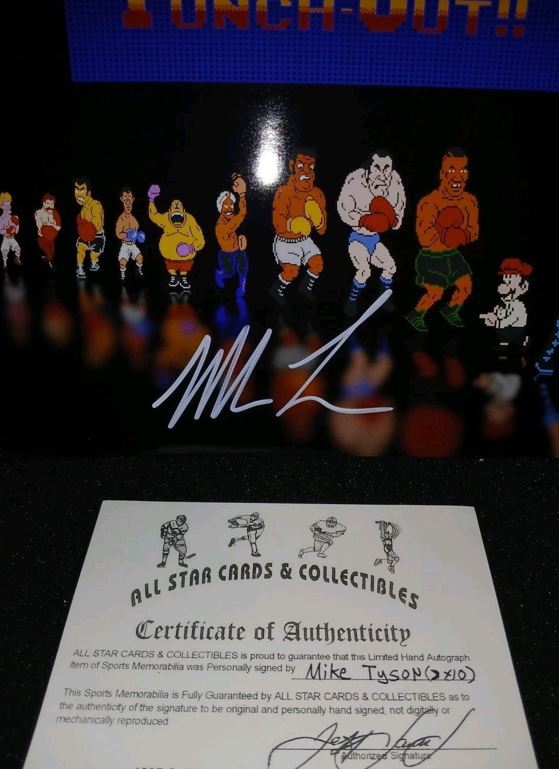 MIKE TYSON AUTOGRAPHED 8X10 PHOTO WITH COA PUNCH OUT NINTENDO