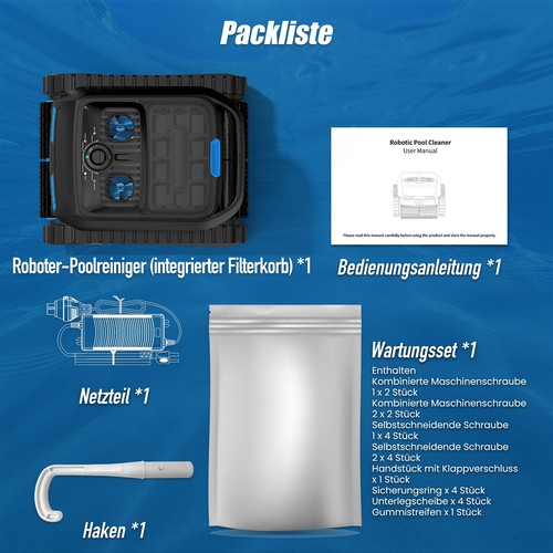 AIRROBO CP400 Lite Kabelloser Poolroboter für Boden und Wand, Wasserlinie 150Min - Bild 8 von 8