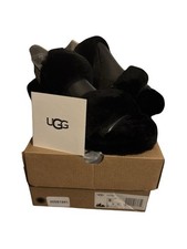 UGG Oh Yeah Slide Sheepskin Black Color Platform SLIPPER Size 8 US EU Size 39