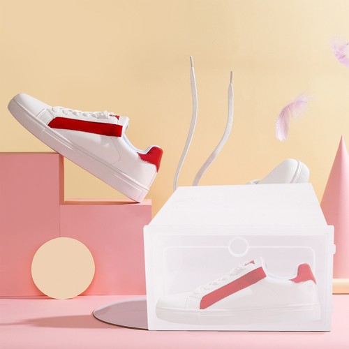 12PCS Thicken Shoes Box Transparent Stackable Shoes Storage Box - Size S White - Picture 4 of 12