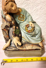 Antique 1900s Era Child Jesus Resting Rock of Ages Chalkware Religious Statue — photo 10