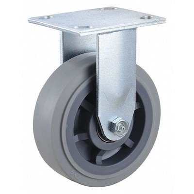 Zoro Select 18Xs06228r Rigid Plate Caster,Tpr,6 In.,600 Lb.