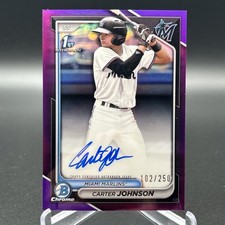 2024 Bowman Draft Carter Johnson Chrome Auto Purple Refractor 1st #/250