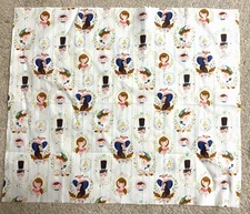 Peter Pan Tinkerbell Captain Hook Wendy Striped Fabric Piece 18" x 21" New