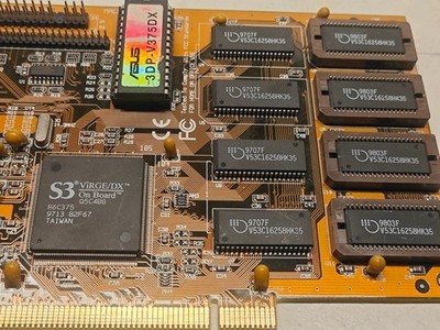 1996 PCI 3D Card ASUS 3DP-V375DX (S3 Virge DX 86C375) 4 MB RAM