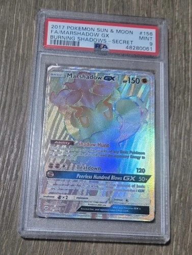 Pokémon Marshadow GX (Secret) 156/147 Sm-Burning Shadows Holo PSA 9