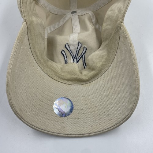 Vintage New York Yankees Hat Beige Strapback Twins Genuine Merchandise - Picture 9 of 11