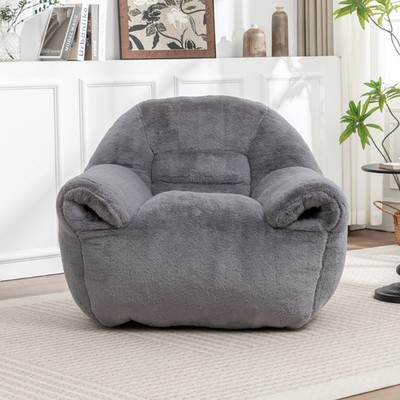 Bean Bag Chair, Comfy Bean Bag Sofa with Back Support, Faux Fur Bean Bag Chair f