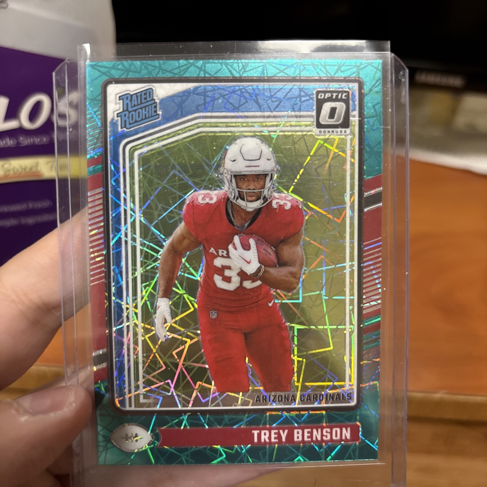 2024 Donruss Optic Trey Benson Teal Velocity Prizm Rookie #293 Cardinals SP