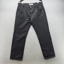 True Rock Men's Jeans 38 Black denim pants Straight Regular Fit Dark Wash