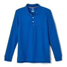 French Toast Boys' Royal Pique Polo School Uniform Shirt Long Sleeve L 10/12