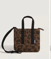 NWT! Vans Lil Pergs Tote Micro Pergs Tote Bag Charm Leopard Dachshund Brown Mini