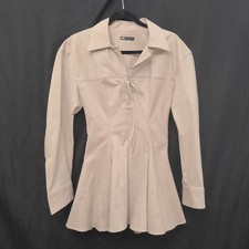 ZARA SHORT VOLUMINOUS SHIRT DRESS LONGSLEEVE LACE UP SIZE SMALL