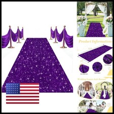 OMKSIH Purple 4x15FT Sequin Glitter Carpet Aisle Runner for Wedding