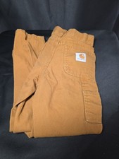 Carhartt Canvas Carpenter Pants Adjustable Waist Khaki Brown Youth Boy's Size 5