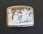 Vintage Orpheus Playing for Three Graces" Cameo Brooch 14kt Gold large — photo 8