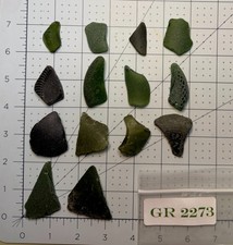 GR 2273 Genuine Surf-Tumbled Dark Green Sea Glass- Mosaics-Arts and Crafts