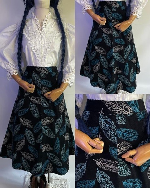 Women Laura Ashley Skirt Black Velvet 36