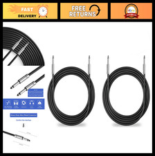"2-Pack 6ft 1/4" Speaker Cables, True 12AWG Audio Patch Cords for DJ/PA Systems"