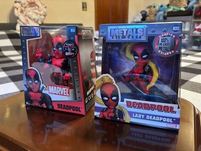 Jada Toys Metals Die Cast M54 Deadpool and M353 Lady Deadpool 4'' Figure NIB 