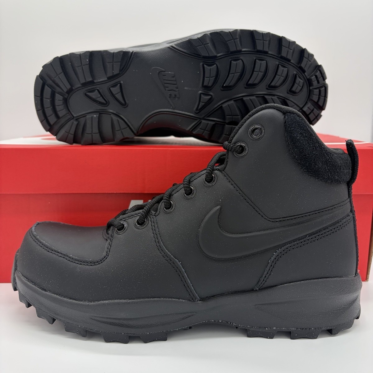Nike Manoa Leather Boots Water Resistant Black HF7095-001 Mens