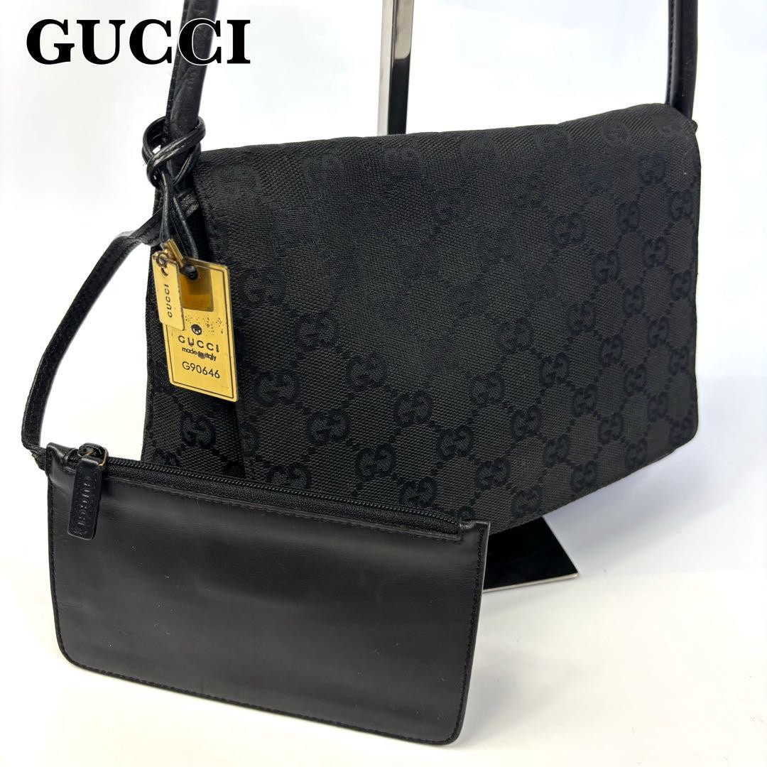 Gucci GG Canvas Leather Crossbody Bag 90646 Pre-Owned