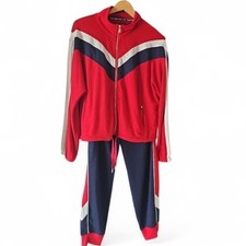 Tommy Hilfiger Sport 2-Piece Tracksuit Set Sz XL/L Red Navy Travel  Loungewear