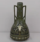 Fredrick Hurten Rhead Roseville Pottery 3 Handle Vase Antique 1907 Crane *J5590