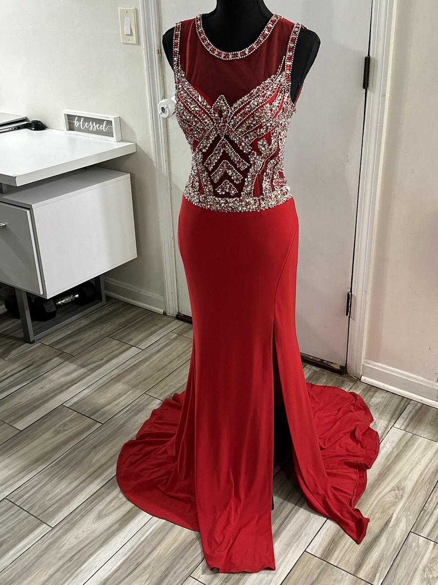 Mari lee by Madeline Gardner prom dress red size 7/8 | eBay