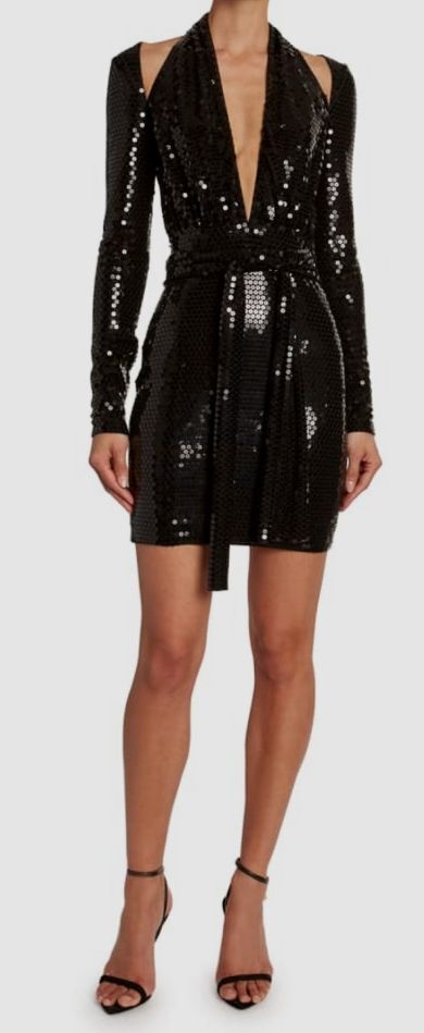tom ford black sequin dress TOM FORD sequin-embellished Ribbed Dress | Black