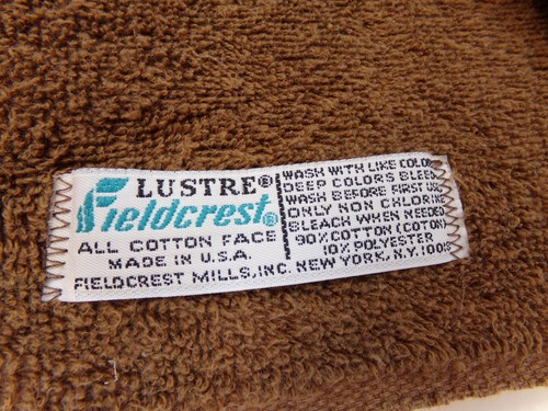 Vintage Lustre Fieldcrest Bath Towel with Embroidered Ducks Brown Made in USA - Bild 4 von 5