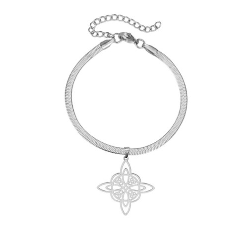 Witch Knot Pendant Bracelet Women Classic Snake Chain Stainless Steel Bracelet - Afbeelding 7 van 9